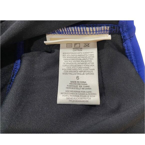 Michael Michael Kors Blue Size 6 Halter Tie Neck One Piece Swimsuit - Picture 2 of 8